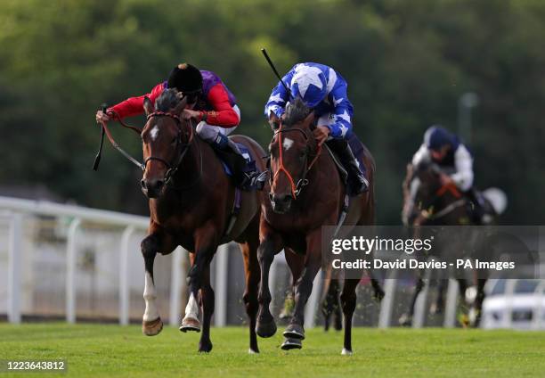 Mark of The Man ridden by Sean Levey wins the Chepstow Racecourse Drive In Movies EBF Median Auction Maiden Stakes at Chepstow Racecourse.