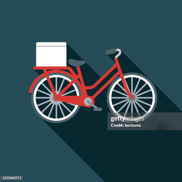 bicycle delivery icon - contactless delivery stock illustrations