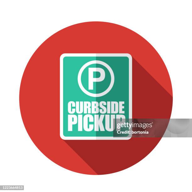 curbside pickup parking sign icon - essential services icon stock illustrations