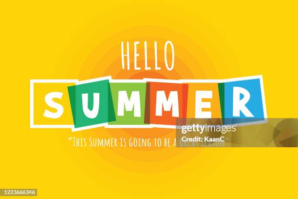 lettering composition of summer vacation stock illustration - summer vacation logo stock illustrations