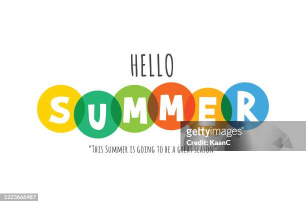 illustrazioni stock, clip art, cartoni animati e icone di tendenza di composizione lettering dell'illustrazione stock di summer vacation - estate