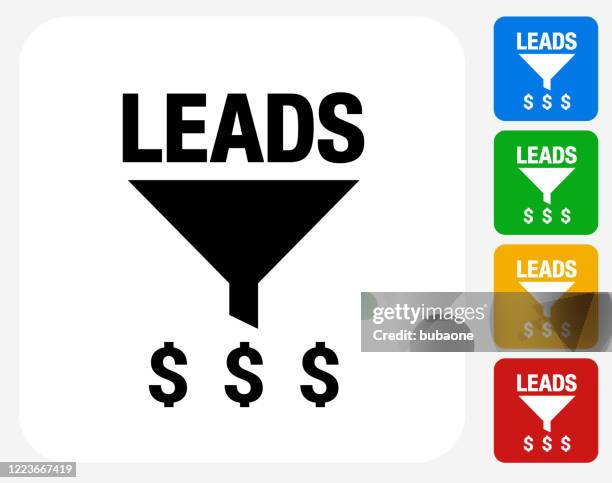 simple funnel with leads and dollar sign icon - lead generation stock illustrations