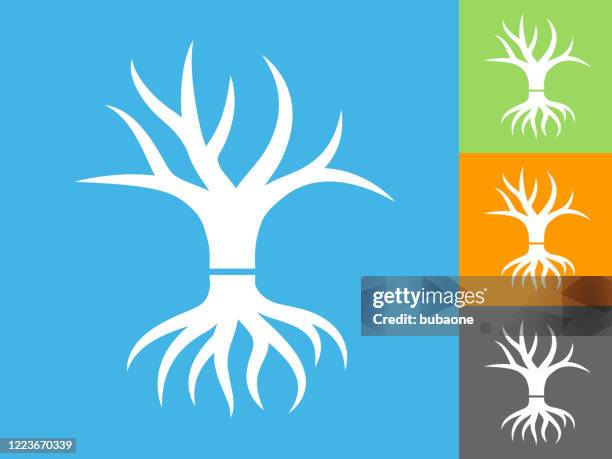 tree icon - roots underground stock illustrations
