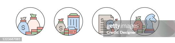 economy and finance related icons. simple vector design - business financial planning stock illustrations