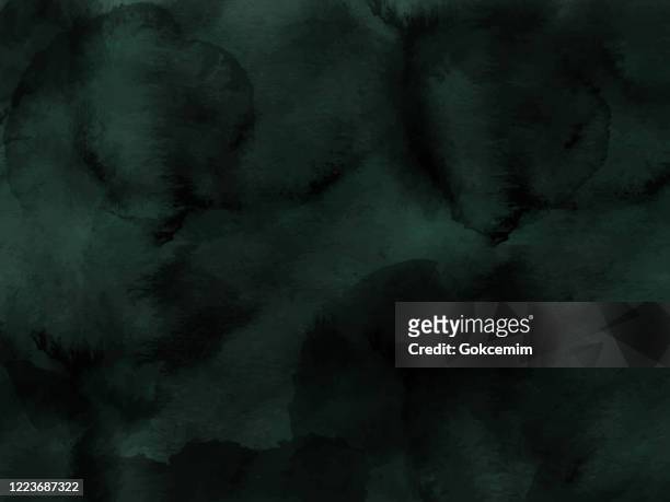 border of hues of black emerald green paint splashing droplets. watercolor strokes design element. emerald green colored hand painted abstract texture. - full frame stock illustrations