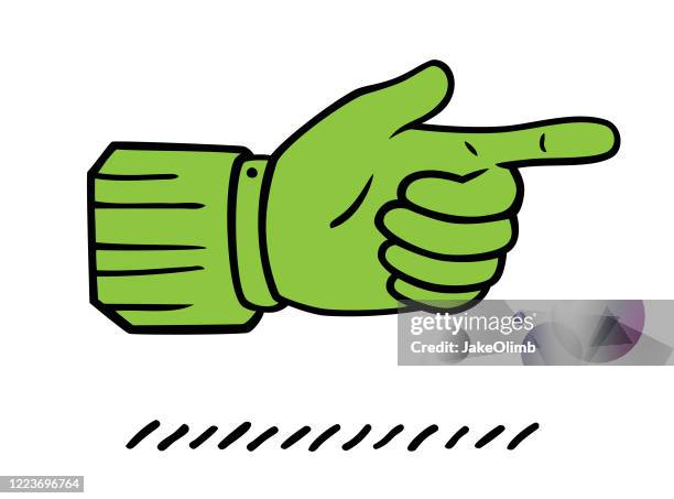 pointing hand doodle 1 - hand pointing forward stock illustrations