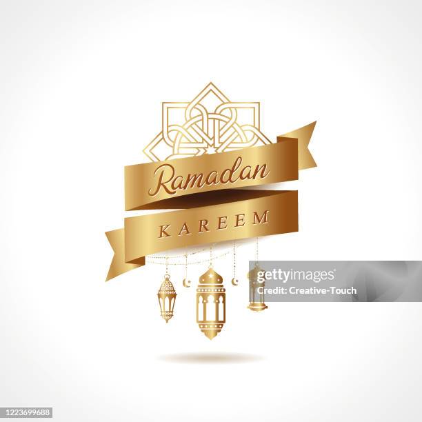 illustrations, cliparts, dessins animés et icônes de étiquette de ramadan de couleur d’or - jeûner