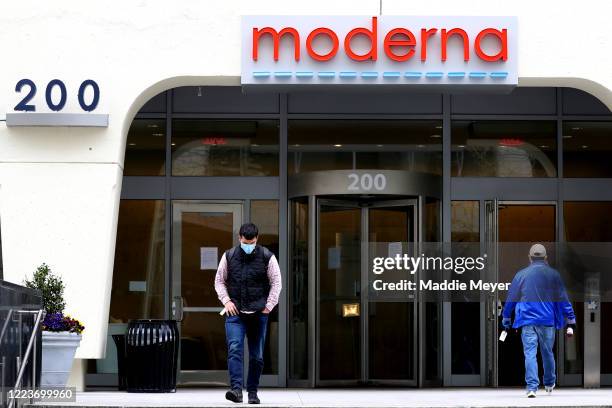 View of Moderna headquarters on May 08, 2020 in Cambridge, Massachusetts. Moderna was given FDA approval to continue to phase 2 of Coronavirus...