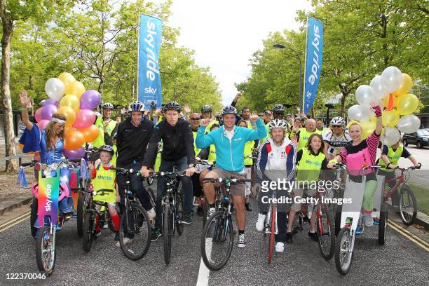 Team Sky's Mathew Hayman and Christian Knees, TV Personality Jeff Brazier and Team GB's Jody Cundy joined thousands of participants at Sky Ride...