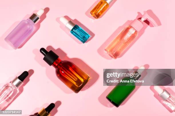 natural oil cosmetics with shadows - cosmetic products stock pictures, royalty-free photos & images