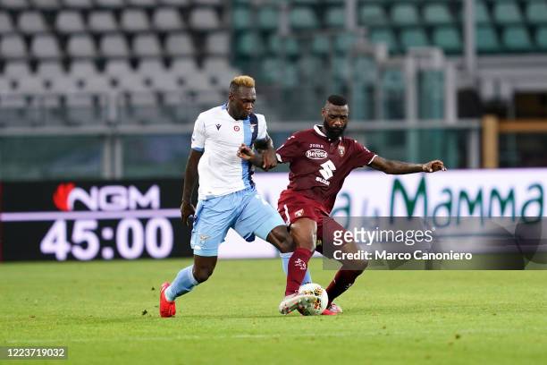 Felipe Caicedo of Ss Lazio and Nicolas N'Koulou of Torino FC in action during Serie A match between Torino Fc and Ss Lazio. SS Lazio wins 2-1 over...