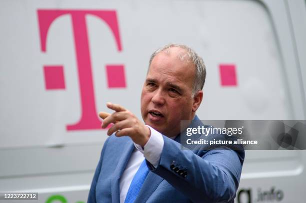 July 2020, Saxony-Anhalt, Magdeburg: Dirk Wössner, member of the Board of Management of Deutsche Telekom AG and Spokesman of the Board of Management...