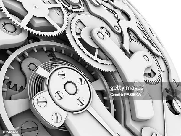 wrist watch interior - cogs machine stock illustrations