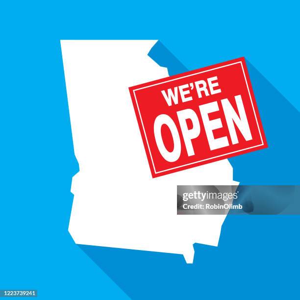 georgia we're open icon - reopening stock illustrations