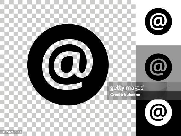 email icon on checkerboard transparent background - at symbol stock illustrations
