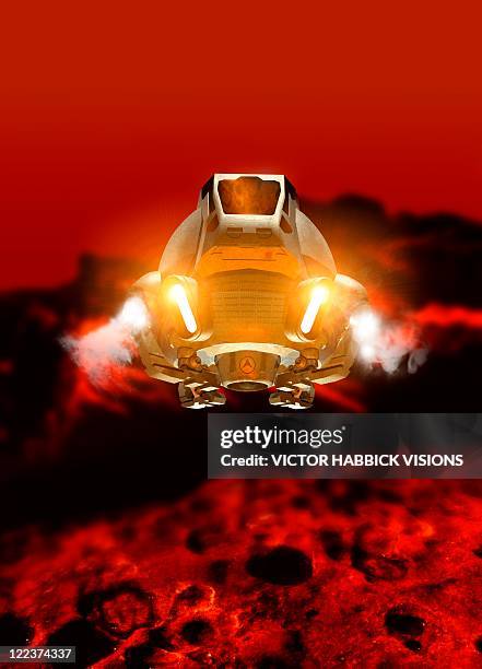 mars exploration, artwork - space probe stock illustrations