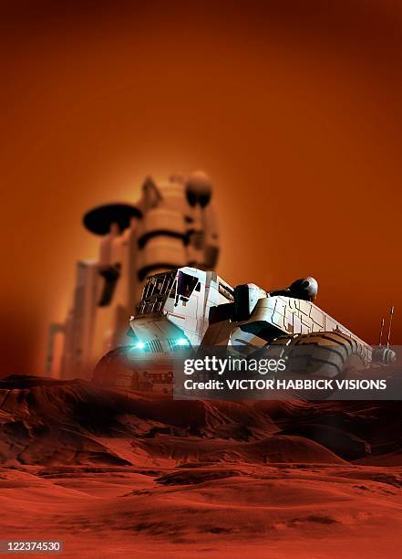 mars exploration, artwork - arid climate stock illustrations