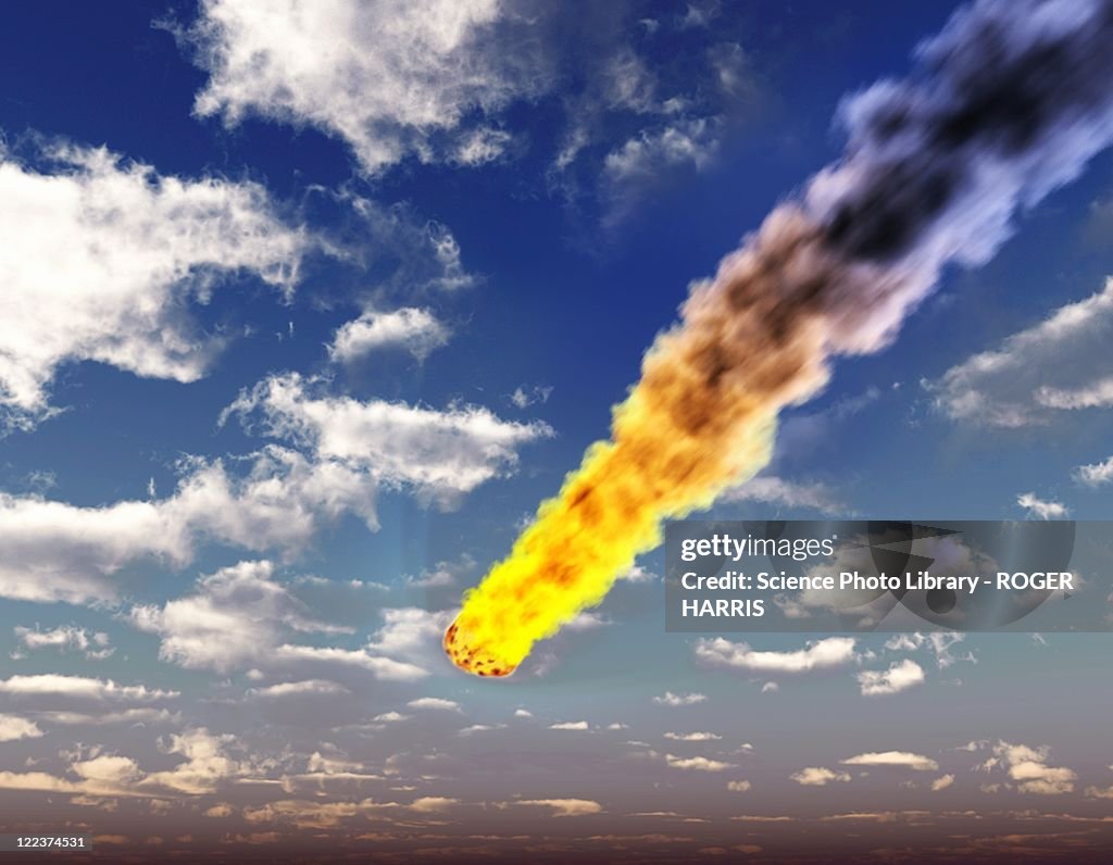 Meteorite in Earth's atmosphere, artwork