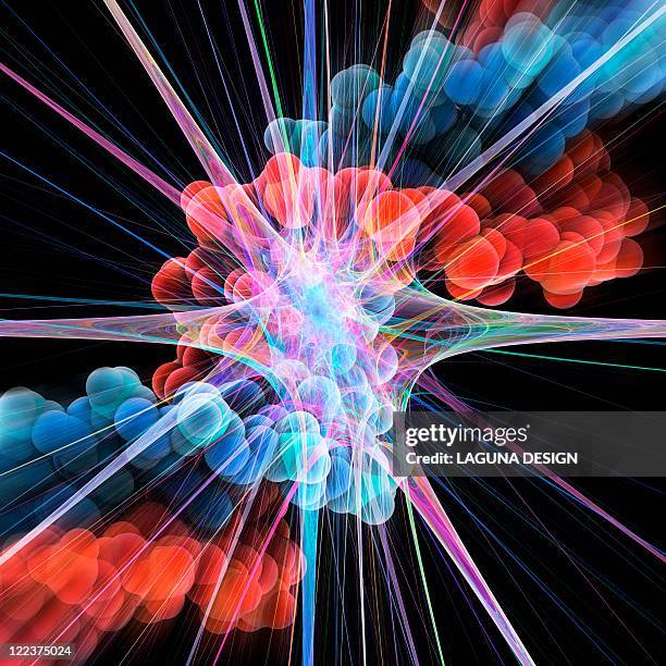 nerve cell and dna, artwork - stars dna stock illustrations