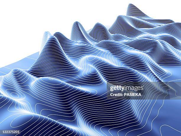 stockillustraties, clipart, cartoons en iconen met 3d surface graph, computer artwork - landelement