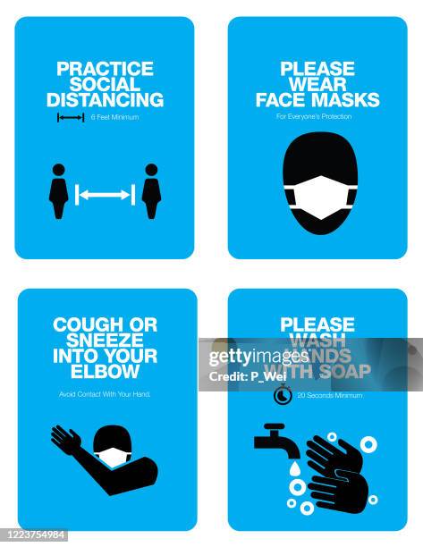 covid sign templates - protective workwear stock illustrations