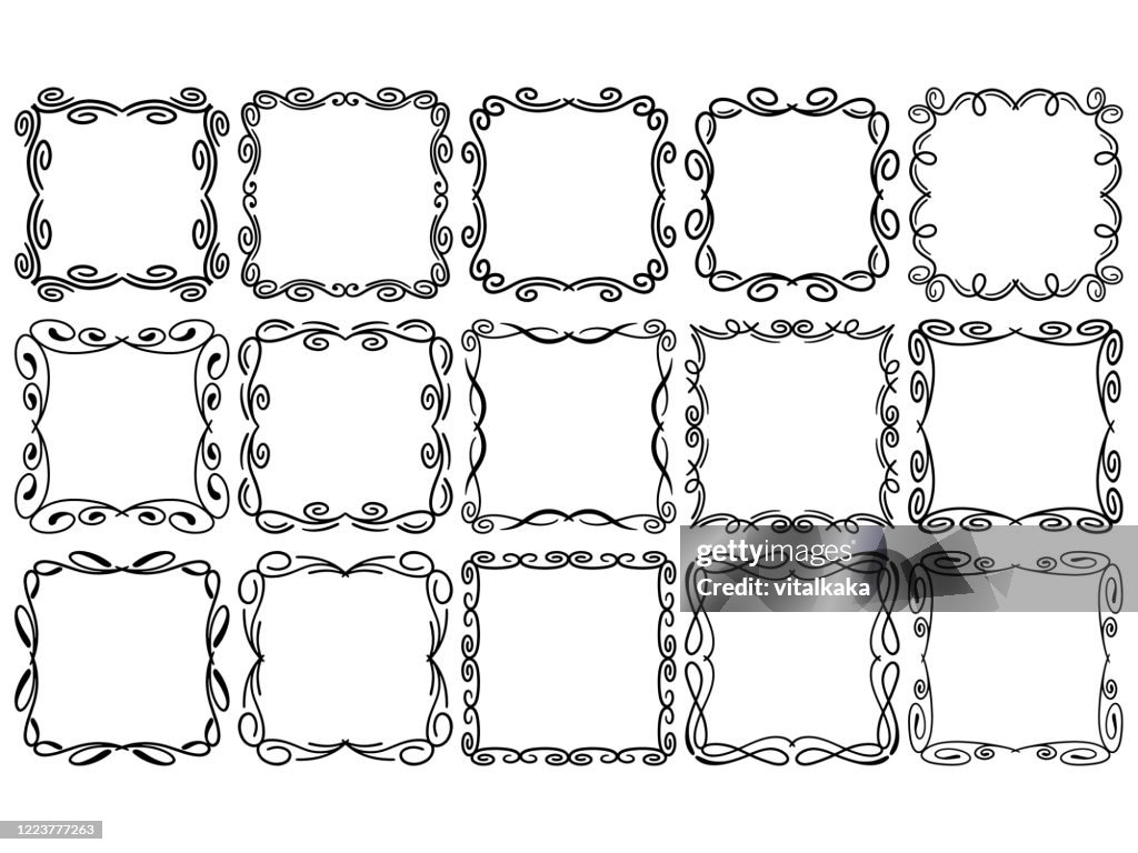 Square Vector Frames Square Doodle Frame Collection High-Res Vector ...