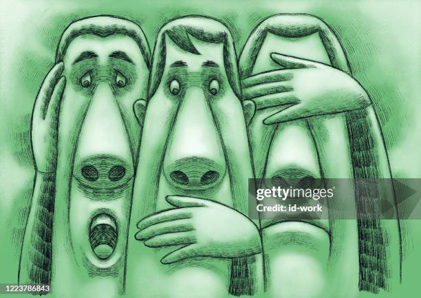 speak no evil, see no evil, hear no evil - see no evil stock illustrations
