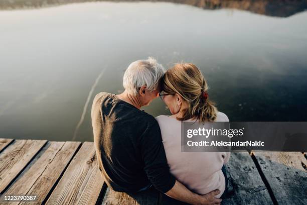 enjoying together by the lake - jetty stock pictures, royalty-free photos & images