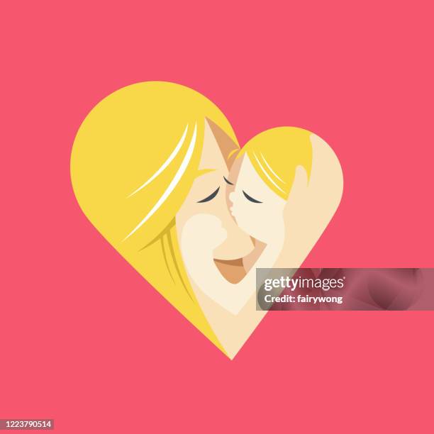 baby in einer zärtlichen umarmung der mutter, liebe konzept - umarmung mutter tochter stock-grafiken, -clipart, -cartoons und -symbole