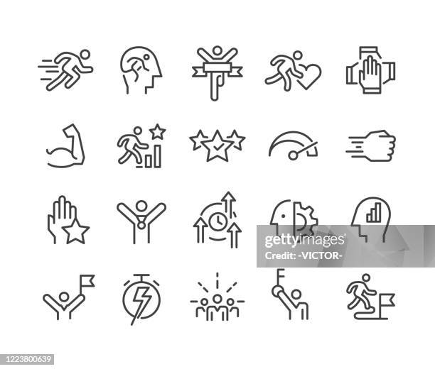 motivation icons - classic line series - key personnel icon stock illustrations