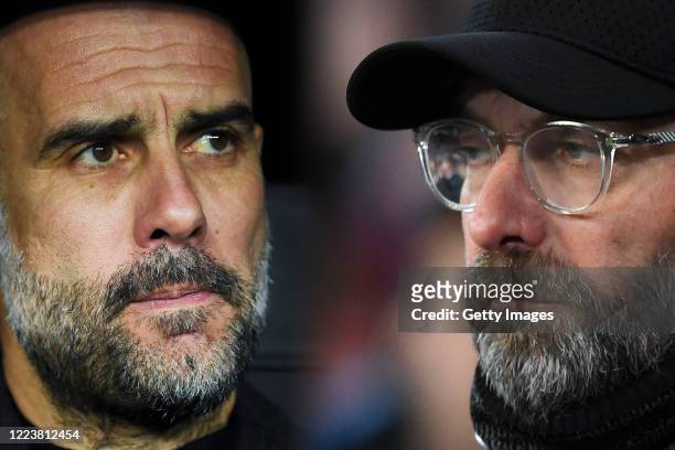 Jurgen Klopp, Manager of Liverpool looks on prior to the Premier League match between Manchester City and Liverpool FC at the Etihad Stadium on...