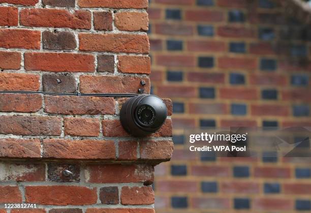 The CCTV cameras at the Bull Inn in Stanford Dingley, which were pointed out, during the Old Bailey jury site visit to scene where Pc Andrew Harper...