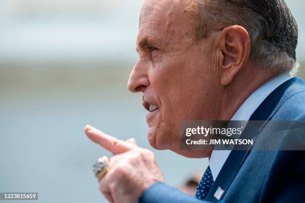 Rudy Giuliani, attorney for US President Donald Trump, speaks at the White House in Washington, DC, on July 1, 2020.