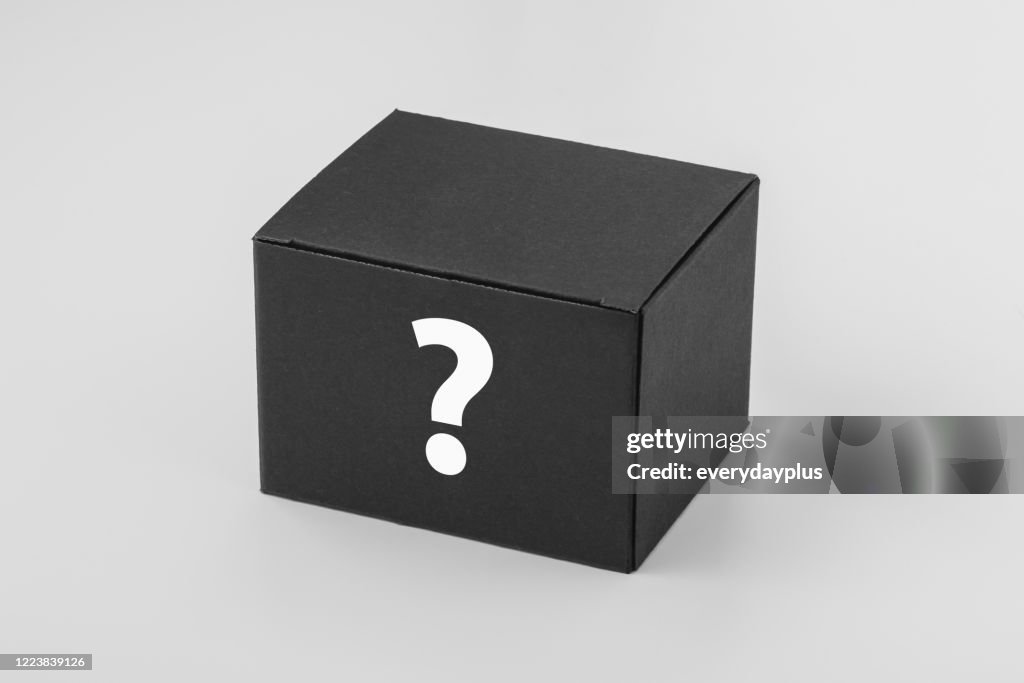 Questions Box Sign Black Box Mockup With Question Mark Sign High-Res Stock Photo - Getty ...