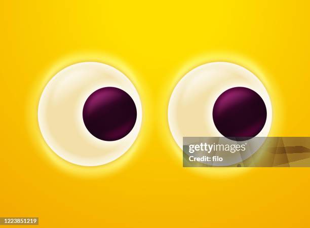 ilustrações de stock, clip art, desenhos animados e ícones de round cartoon eyes - personagem 3d