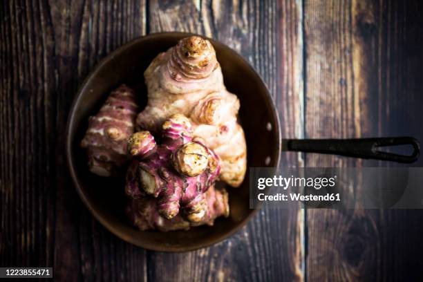 bowl of jerusalem artichokes - jerusalem artichoke stock pictures, royalty-free photos & images