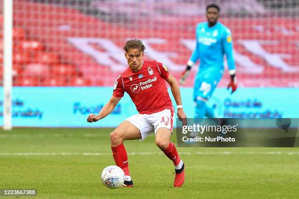 Matty Cash of Nottingham Forest during the Sky Bet Championship match between Nottingham Forest and Bristol City at the City Ground, Nottingham on...
