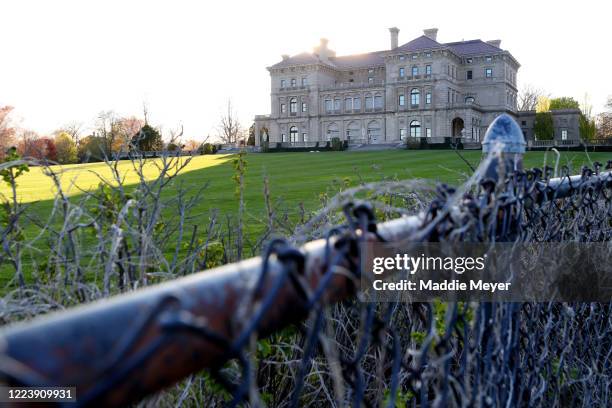 View of the Breakers Vanderbilt mansion along the Cliff Walk on May 09, 2020 in Newport, Rhode Island. Non-critical retail establishments began...