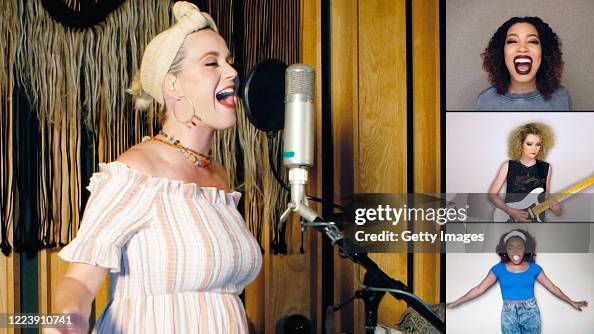 In this screengrab, Katy Perry performs during SHEIN Together Virtual