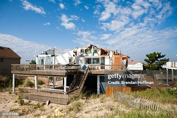 House in Sandbridge is destroyed after a tornado that was spawned by Hurricane Irene on August 28, 2011 in Virginia Beach, Virginia. The Category 1...