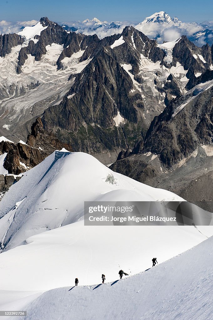 View of mountaineers