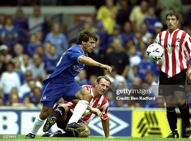 Gianfranco Zola of Chelsea in action during the FA Carling Premiership match against Sunderland played at Stamford Bridge in London, England. The...