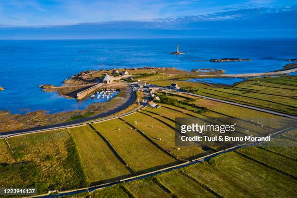 france, normandy, manche department, cotentin, cap de la hague, tip of cotentin and goury lighthouse - the hague stock-fotos und bilder