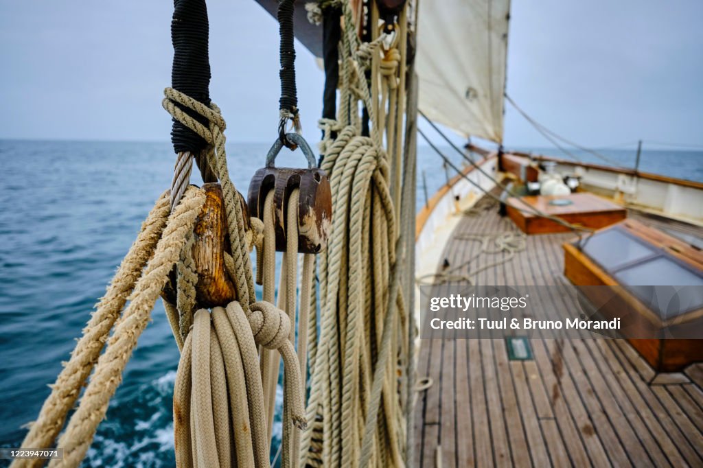 France, Normandy, cruise on the sailboat the Lys Noir