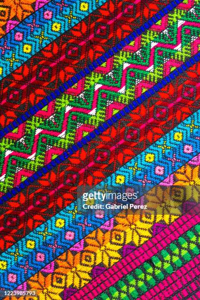 an abstract image of a mayan textile - mexican textile stock pictures, royalty-free photos & images