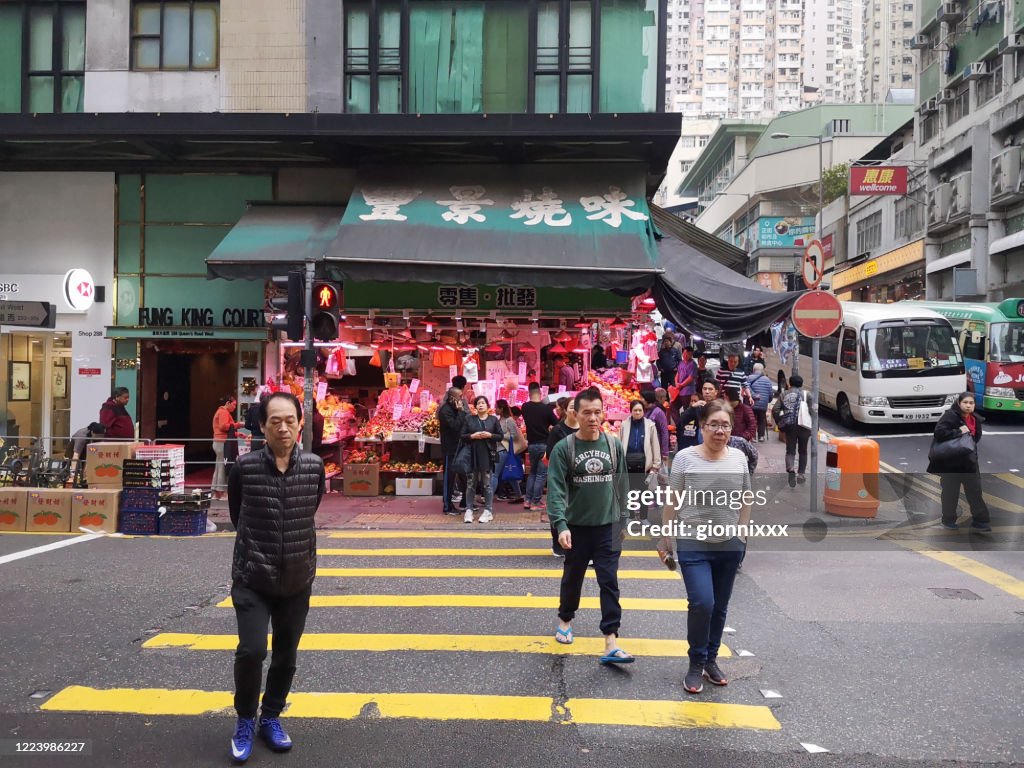 Street crossing, Sai Ying Pun, Hong Kong island