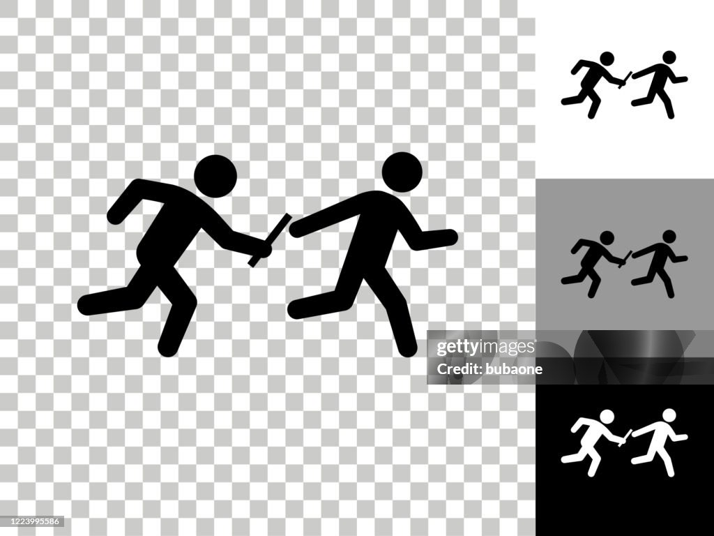 Relay Race Icon auf Checkerboard Transparenter Hintergrund