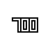 Number 700 icon design with black and white background