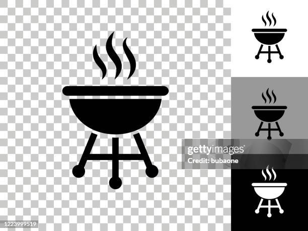 grill icon on checkerboard transparent background - steam transparent background stock illustrations
