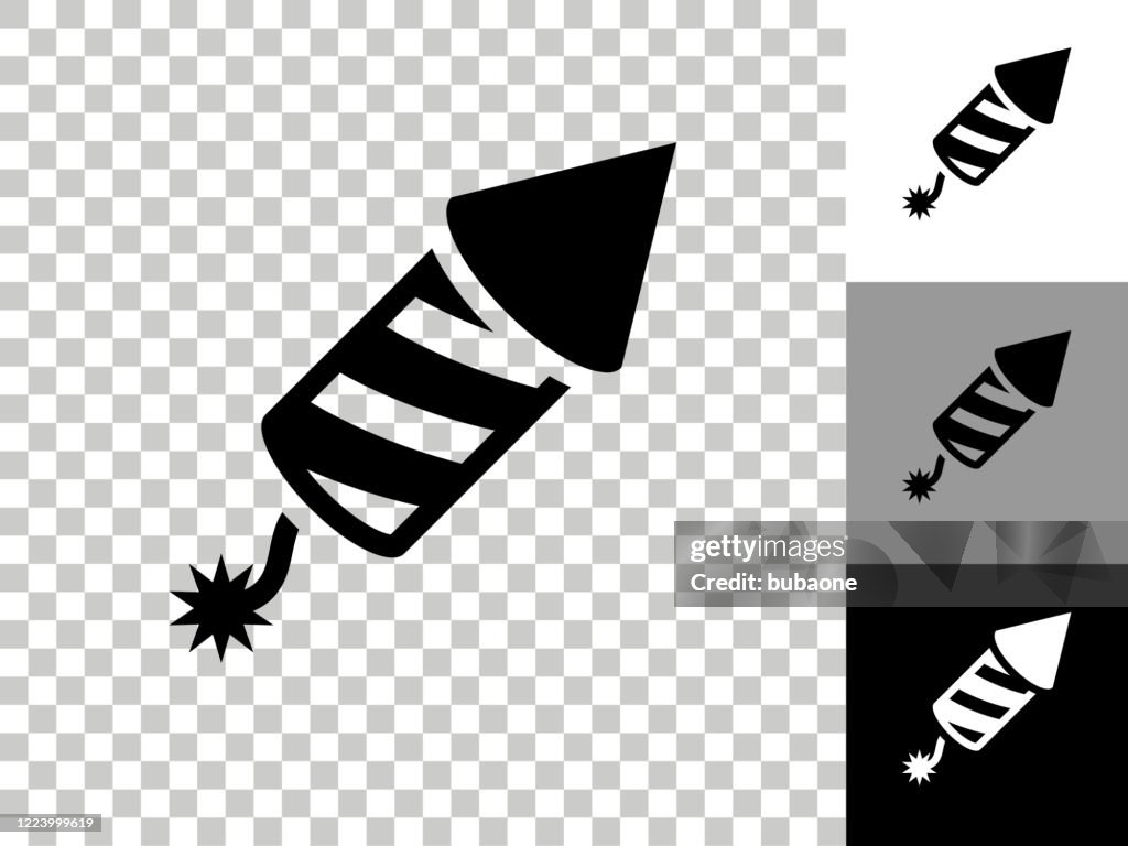 Fireworks Icon on Checkerboard Transparent Background